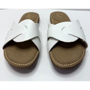 Cliffs by White Mountain Women's Fortunate Slide Sandal White Size 8.5 NWT/BOX